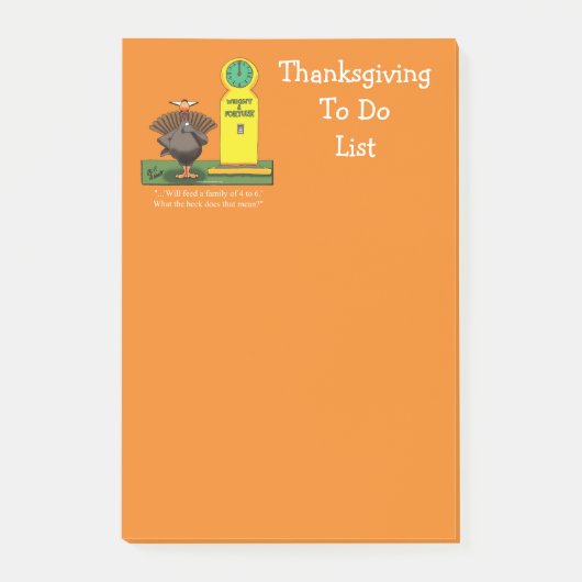 Hilarische Thanksgiving om te doen lijst Post-it® Notes (Voorkant)