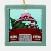 Hilarische Tree Cutting Holiday Ornament Gift (Voorkant)