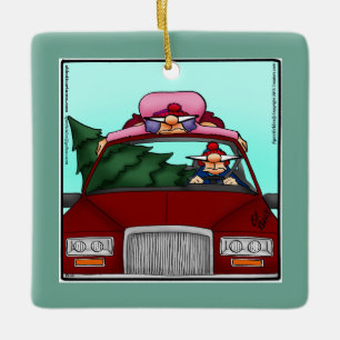 Hilarische Tree Cutting Holiday Ornament Gift