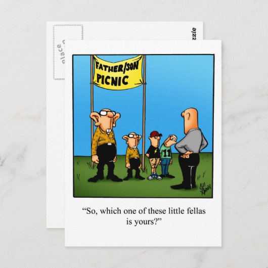 Hilarische vader / zoon Humor Briefkaart (Voorkant / Achterkant)