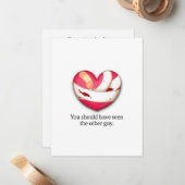 Hilarische Valentijnsdag Breuk Echtscheiding Perso Notitiekaartje (Voorkant / Achterkant in situ)