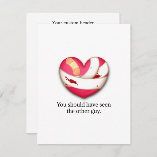 Hilarische Valentijnsdag Breuk Echtscheiding Perso Notitiekaartje (Voorkant / Achterkant)