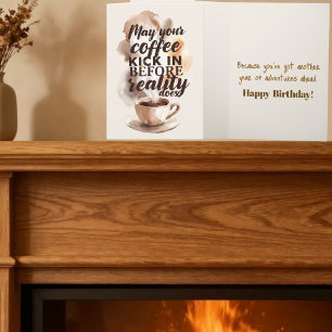 Hilarische Verjaardag voor Koffieliefhebber in de  Kaart