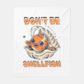 Hilarische vis in een Shell Art Fleece Deken (Voorkant)