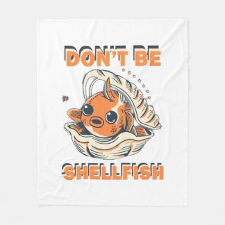 Hilarische vis in een Shell Art Fleece Deken