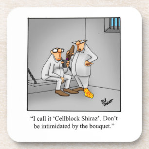 Hilarische Wijn Humor "Cellblock Shiraz" Onderzett Bier Onderzetter