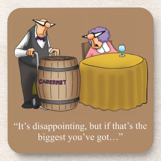 Hilarische Wijn Humor Onderzetter Gift (Voorkant)