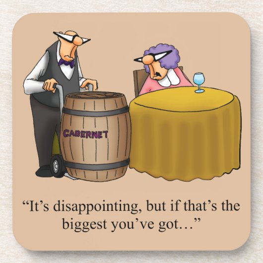 Hilarische Wijn Humor Onderzetter Gift (Voorkant)