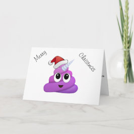 Hilarische Xmas Poop Unicorn Emoji Feestdagen Kaart