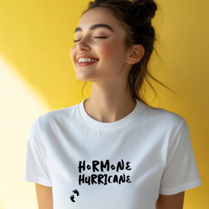 Hilarische zwangerschapsbaby-vingerafdruk zwart t-shirt