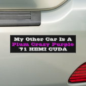 HilariTee: Plum Crazy Purple Hemi Bumper Sticker (Op auto)