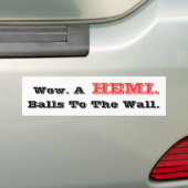 HilariTee: Wauw. Hemi. Balls naar de muur. Sticker (Op auto)