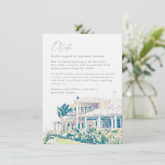 Hilary and Oliver's Weekend Details Final Kaart (Staand voorkant)