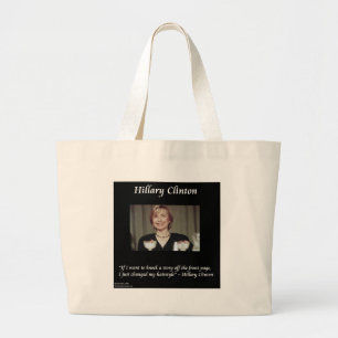 Hilary Clinton Kapsels & Koppen Quote Grote Tote Bag