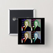 Hilary Clinton Memorabilia Digitale Kunst Button (Voorkant /achterkant)