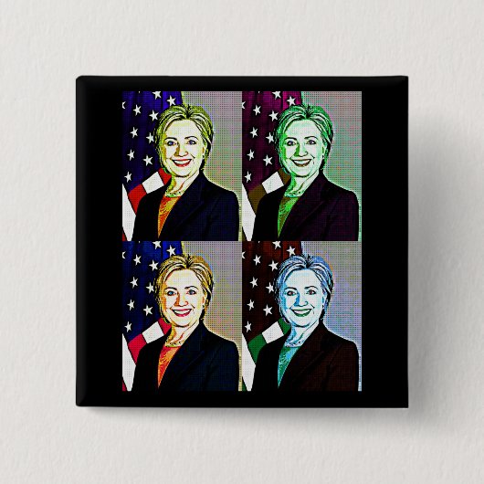 Hilary Clinton Memorabilia Digitale Kunst Button (Voorkant)