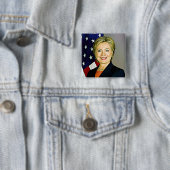 Hilary Clinton Memorabilia Digitale Kunst Button (In situ)