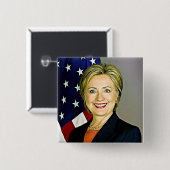 Hilary Clinton Memorabilia Digitale Kunst Button (Voorkant /achterkant)