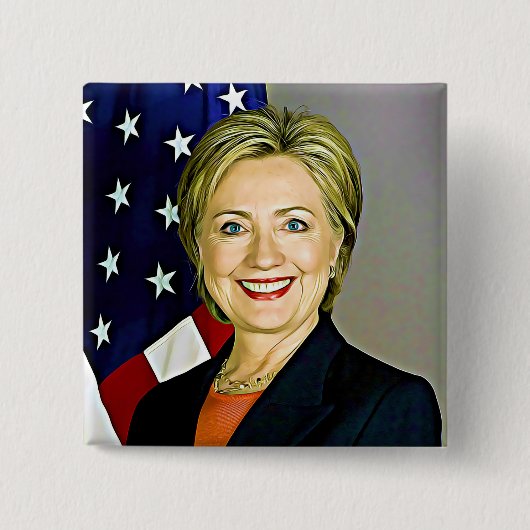 Hilary Clinton Memorabilia Digitale Kunst Button (Voorkant)