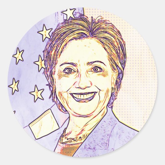 Hilary Clinton Memorabilia Digitale Kunst Stickers (Voorkant)