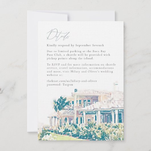 Hilary en Oliver's Weekend Details Eindversie Kaart (Voorkant)