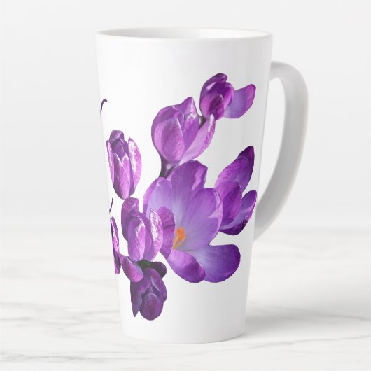 Hilary naam paarse bloementrendy fun Latte Mok (Rechterhoek)