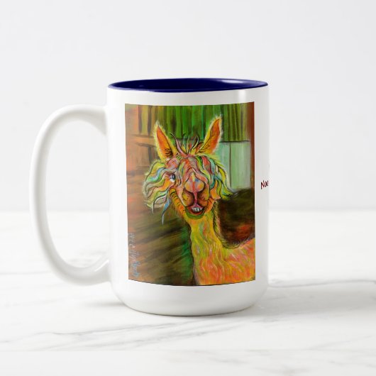 Hilda Alpaca met mok van verhalen (Links)