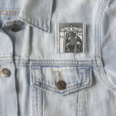 Hildegard of Bingen Vierkante Button 5,1 Cm (In situ)