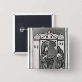 Hildegard of Bingen Vierkante Button 5,1 Cm (Voorkant /achterkant)