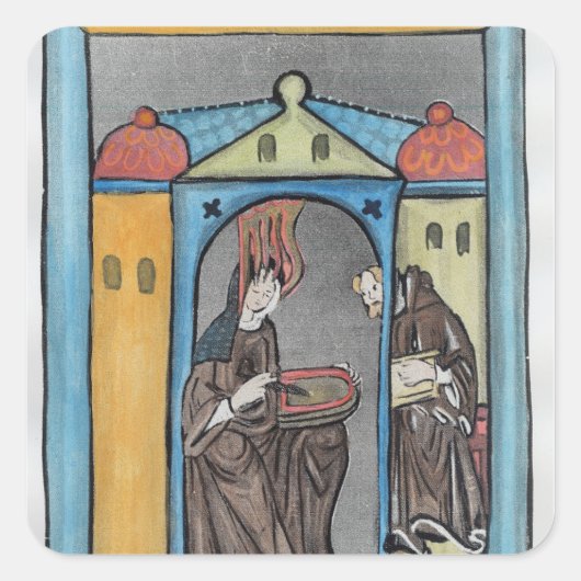 Hildegard of Bingen Vierkante Sticker (Voorkant)