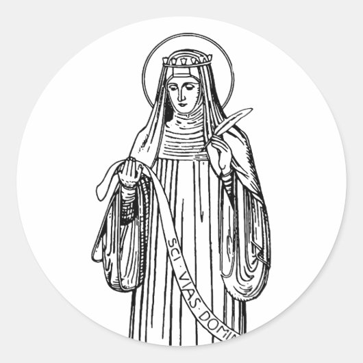 Hildegard van Bingen Kerkleraar Ronde Sticker (Voorkant)