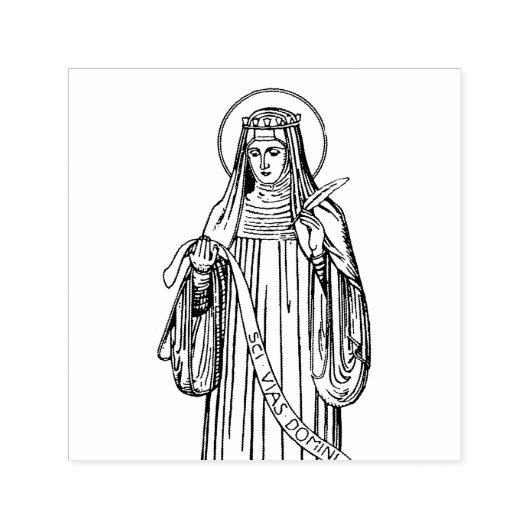 Hildegard van Bingen Kerkleraar Zelfinktende Stempel (Design)