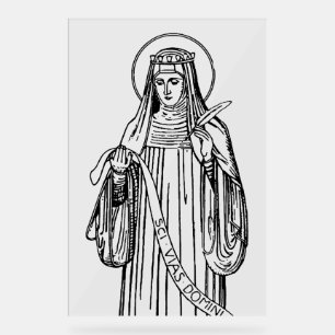 Hilige Hildegard van Bingen Middeleeuwse Mystica Acryl Bord