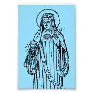 Hilige Hildegard van Bingen Middeleeuwse Mystica Foto Afdruk