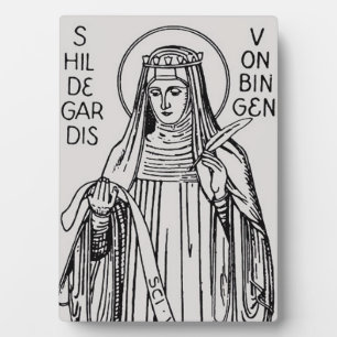 Hilige Hildegard van Bingen Middeleeuwse Mystica Fotoplaat