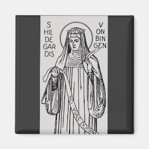 Hilige Hildegard van Bingen Middeleeuwse Mystica Magneet