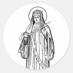 Hilige Hildegard van Bingen Middeleeuwse Mystica Ronde Sticker