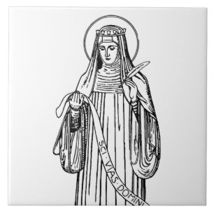 Hilige Hildegard van Bingen Middeleeuwse Mystica Tegeltje