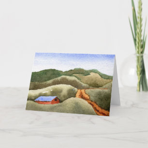 "Hill Boerderijen" Wenskaart Landwegen Kaart