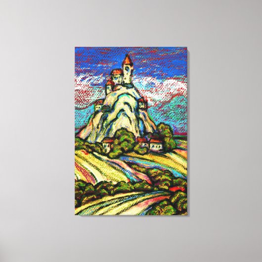 Hill Castle Fantasy Canvas Print (Voorkant)