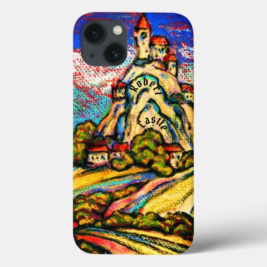 Hill Castle Fantasy en Jouw naam Case-Mate iPhone Case (Achterkant)