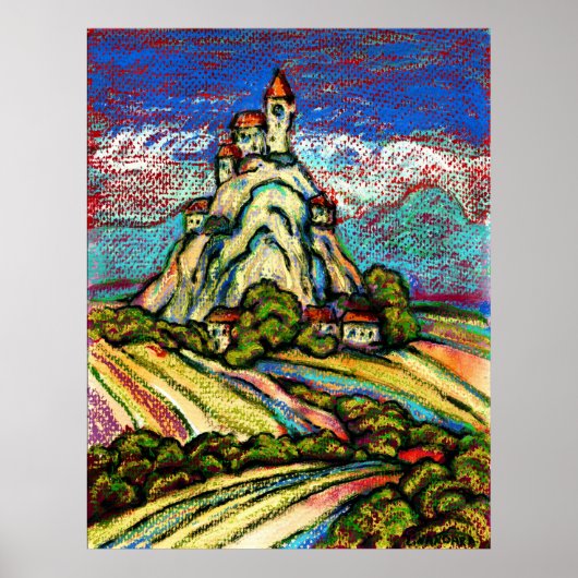 Hill Castle Fantasy Poster (Voorkant)