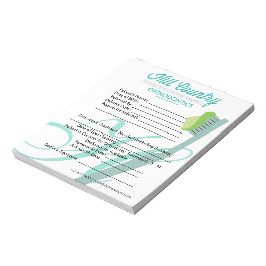 Hill Country BOB Ortho Referral Notitieblok (Linkerzijde)