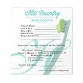 Hill Country BOB Ortho Referral Notitieblok (Voorkant)