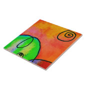 Hill Kleurrijke Abstracte Digitale Schilderij Tegeltje (Zijkant)