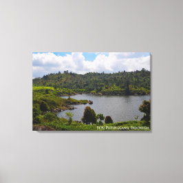 Hill Lake Reis Landschapsfotografie Indonesië Canvas Afdruk