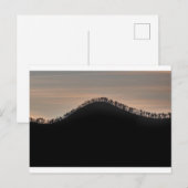 Hill met bomen op zonsondergang briefkaart (Voorkant / Achterkant)