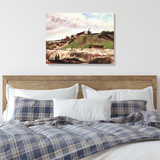 Hill of Montmartre met Quarry door Vincent van Gog Canvas Afdruk (Insitu (Slaapkamer))