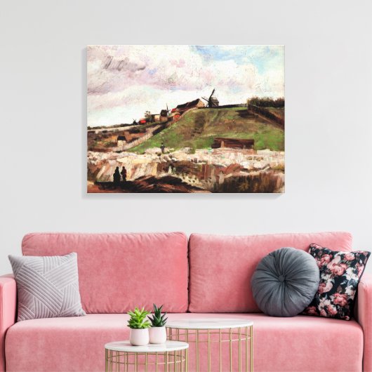 Hill of Montmartre met Quarry door Vincent van Gog Canvas Afdruk (Insitu (Woonkamer))