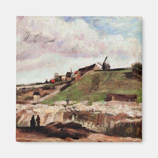Hill of Montmartre met Quarry door Vincent van Gog Magneet (Voorkant)